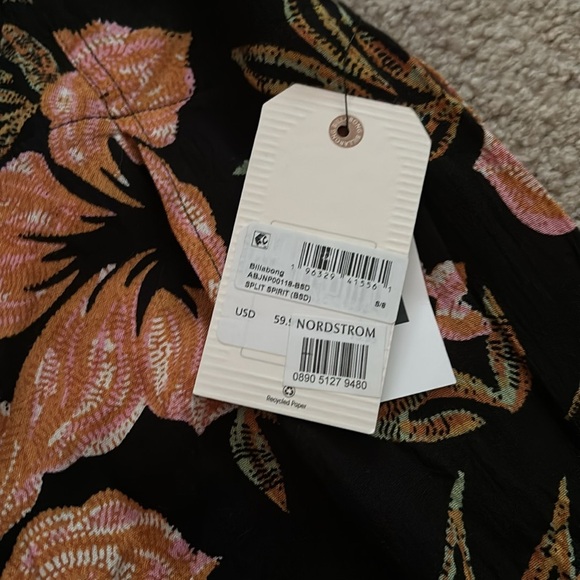 Billabong Split Spirit Floral Wide Leg Pants size small NWT - Picture 3 of 10
